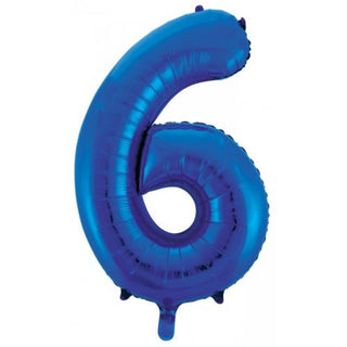 Giant Royal Blue Number Foil Balloon - INFLATED