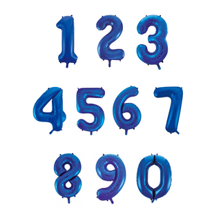 Giant Royal Blue Number Foil Balloon - INFLATED