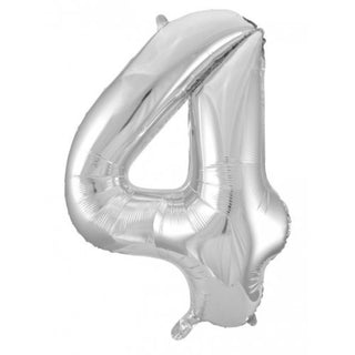Giant Silver Number Foil Balloon - INFLATED