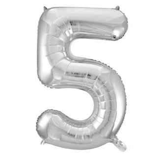 Giant Silver Number Foil Balloon - INFLATED