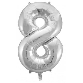 Giant Silver Number Foil Balloon - INFLATED