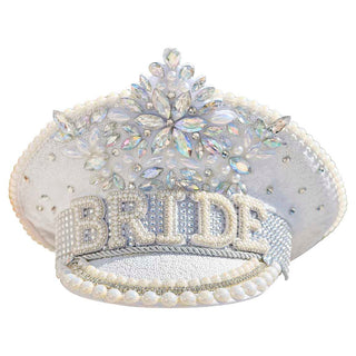 Rhinestone & Pearl Embellished Bride Cap