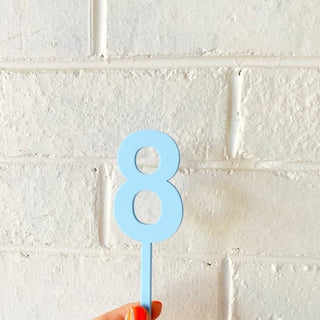 Pastel Blue Number Cake Toppers