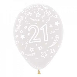 30cm Latex Balloon - Crystal Clear 21st