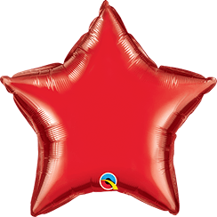 20" Ruby Red Star Foil Balloon
