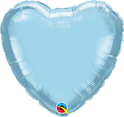 18" Pearl Light Blue Heart Foil Balloon