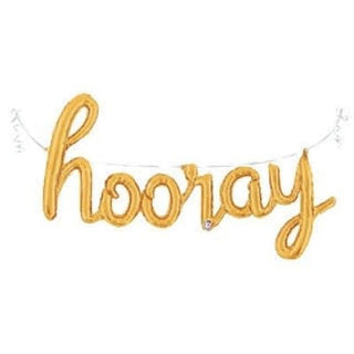 Gold "Hooray" Script Foil Balloon