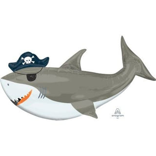 Ahoy Shark Foil Balloon - BAM Party and Events