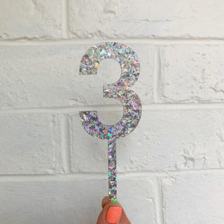 Holographic Number Cake Toppers
