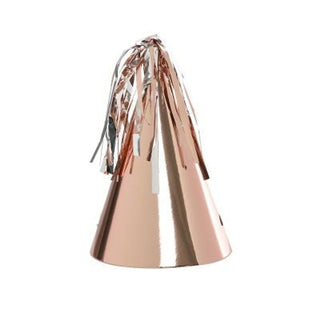Metallic Rose Gold Party Hats With Tassels