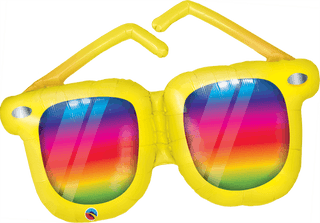 Rainbow Striped Sunglasses Foil Balloon