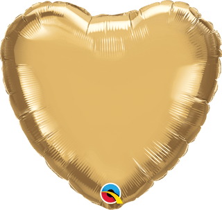 18" Chrome Gold Heart Foil Balloon
