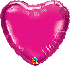 18" Magenta Heart Foil Balloon