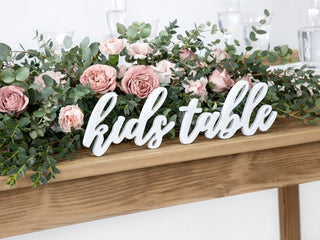 Wooden "Kids Table" Inscription