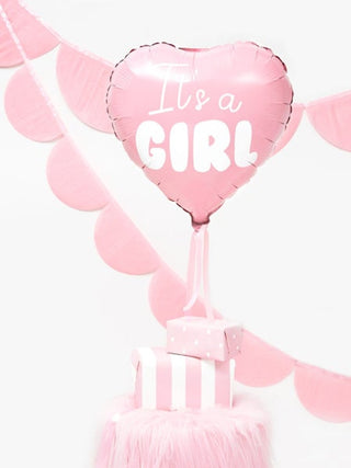 It's a Girl Heart Foil Balloon
