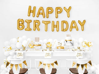 Gold Happy Birthday Foil Balloons