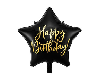 Black Happy Birthday Foil Balloon