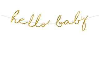 Gold Hello Baby Banner