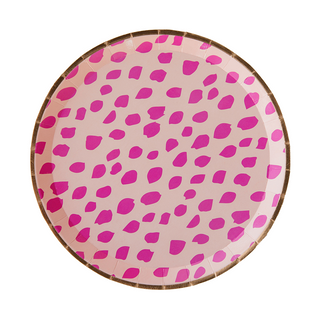 Pink Print Dinner Plates