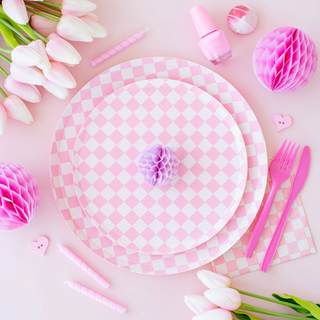 Check It! Tickle Me Pink Dinner Plates