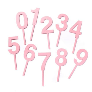 Pastel Pink Number Cake Toppers