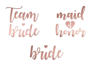 Rose Gold Bachelorette Party Temporary Tattoos