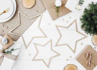 Gold Glitter Star Decorations