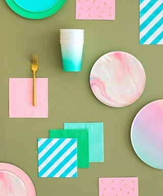 Oh Happy Day Teal Cocktail Napkins