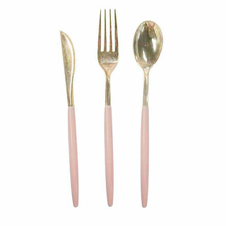 Two Tone Gold Cutlery Set - Pink