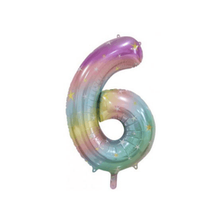 Giant Pastel Rainbow Number Balloon