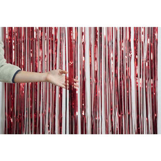 Foil Curtain - Metallic Red