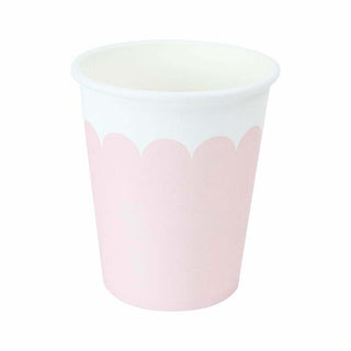 Pastel Pink Scalloped Cups