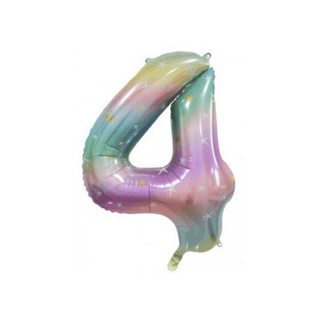 Giant Pastel Rainbow Number Balloon