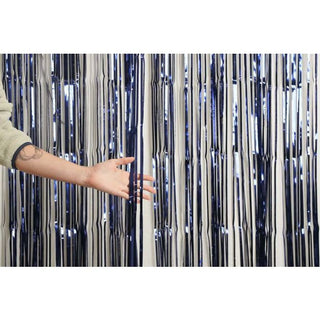 Foil Curtain - Metallic Navy