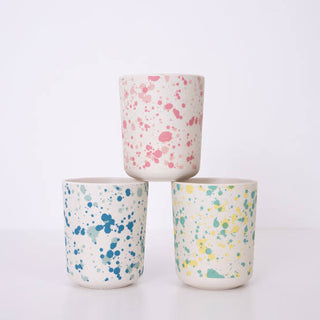 Reusable Bamboo Speckled Cups