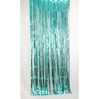 Foil Curtain - Metallic Caribbean Blue