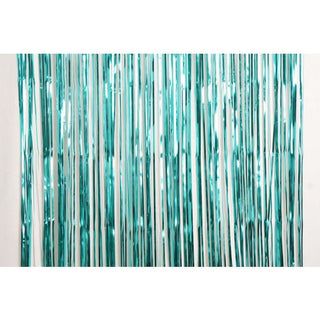 Foil Curtain - Metallic Caribbean Blue