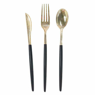 Two Tone Gold Cutlery Set - Black