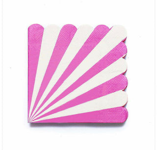 Striped Paper Napkin - Hot Pink