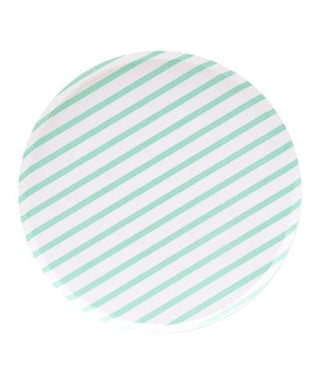 Oh Happy Day Mint Stripes Large Plates