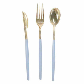 Two Tone Gold Cutlery Set - Blue