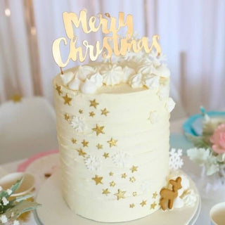 Gold Merry Christmas Cake Topper