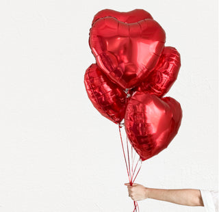 Red Hearts Balloon Bunch - INFLATED